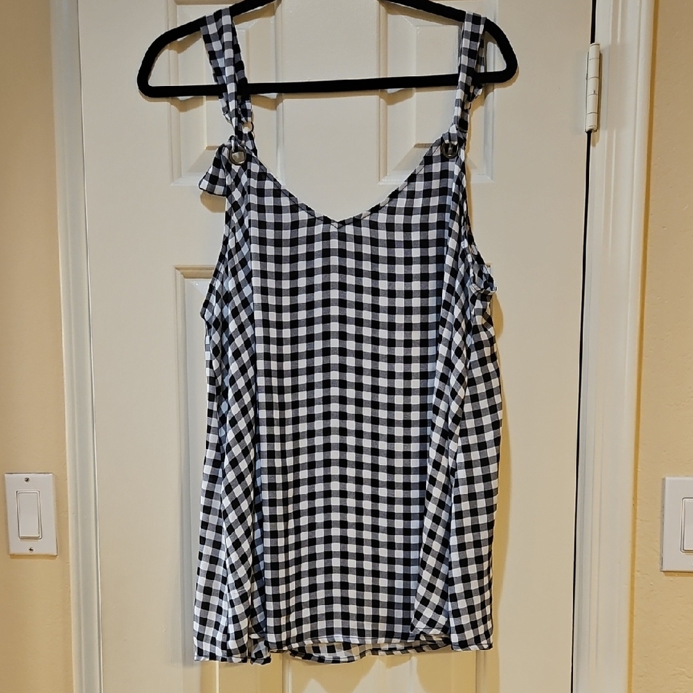 Torrid Gingham Black and White Blouse